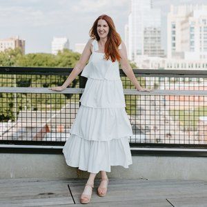 White Tiered Maxi Dress